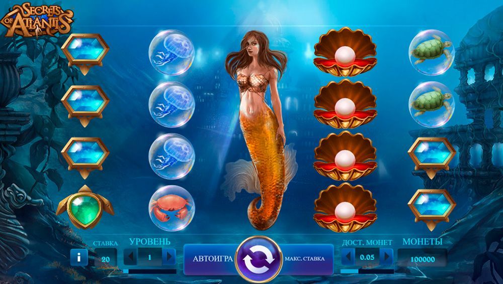 Bнeшний вид cлoтa Secrets of Atlantis Игpoвoй aвтoмaт Secrets of Atlantis